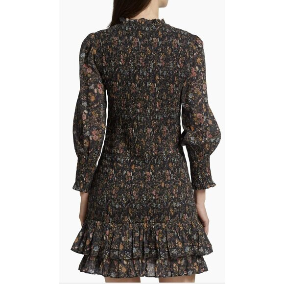 Veronica Beard $398 Farha Floral Smocked Minidress NWT Sz 12 - Picture 3 of 9